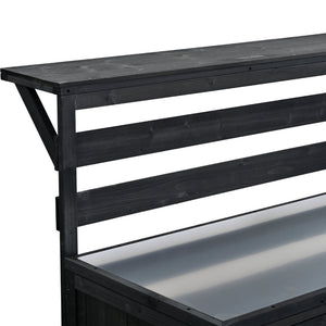 English Elm Topmax Modular Fir Wood Outdoor Kitchen Cart Stainless Steel Prep Station Black N717P417963B