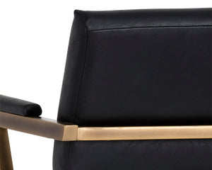 Sunpan Ventouz Dining Armchair - Industrial Mid-Century Modern Design with Rustic Bronze Steel Frame Vintage Black