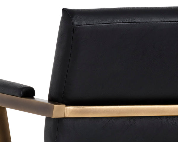 Sunpan Ventouz Dining Armchair - Industrial Mid-Century Modern Design with Rustic Bronze Steel Frame Vintage Black