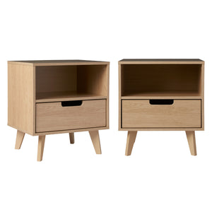 1-Drawer Midcentury Nightstand - Set of 2 Riviera HANB4CRIC-2PK Walker Edison