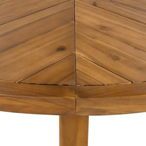English Elm Outdoor Acacia Hardwood Square Patio Dining Table Seats Six with Umbrella Hole N719P268302A