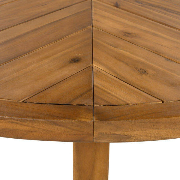 English Elm Outdoor Acacia Hardwood Square Patio Dining Table Seats Six with Umbrella Hole N719P268302A