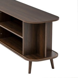 English Elm 70-inch Media Console with Sliding Groove Doors Solid Pine Legs and Cable Management N710P427897P