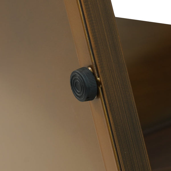 English Elm 53" Round Marble Dining Table with Sintered Stone Top and Iron Pedestal Base, Seating for 6, 400 lb Capacity Bronze,White W1535S00568