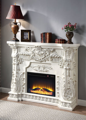 English Elm Adara Antique White Electric Fireplace with LED, Remote & Touch Controls, 1400W Heating, 400 sq ft B2726P315594