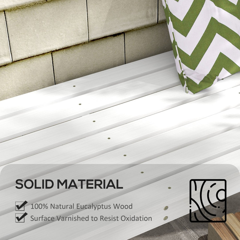 English Elm Outsunny Elegant Wooden Garden Bench, Curved Slatted Seat For Outdoor Comfort In White Finish W2225P174088-GIGA