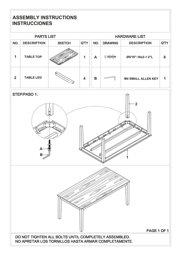 English Elm 1pc Rectangular Wood Dining Table 36x72x30.5" Sturdy Base Modern Contemporary Design for Entertaining Gray 75 L x 39 W x 11 H B011P264098