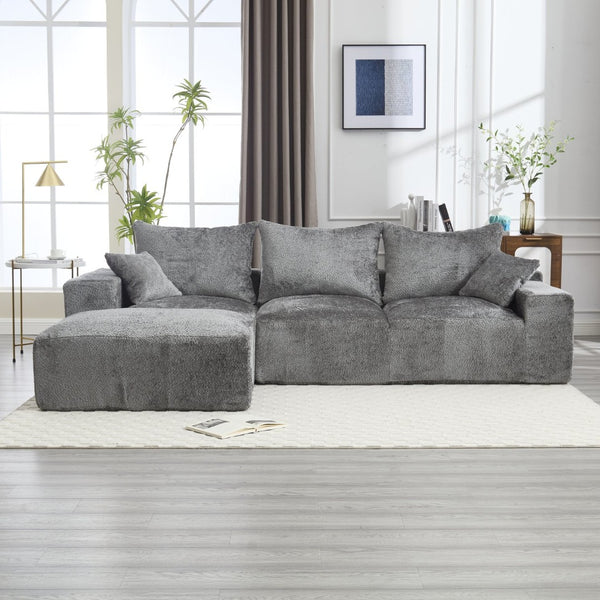 English Elm United We Win L-Shaped Chenille Sofa – Plush Comfort, Spacious Design, No Assembly Required, Modern Style W1568S00123-GIGA