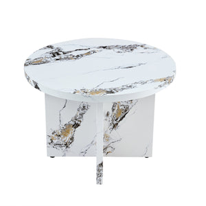 English Elm Round 42" Dining Table for 4-6 — Modern MDF Round Kitchen Table, 330lb Capacity, Café & Office Use N752P186173K