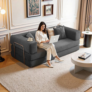 English Elm 2-In-1 Convertible Modular Sofa Bed With Memory Foam - Effortless Setup, Space-Saving Comfort For Any Room W3653P355616