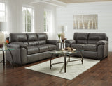 Contemporary 4-Piece Fabric Sofa Set in Sequoia Ash with Pillow-Top Arms