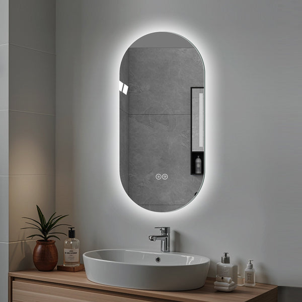 English Elm 48*24 Inch Smart Wall Mounted Led Touch Screen Mirror - Anti-Fog, Dimmable, Stylish For Salons! W2709P380632