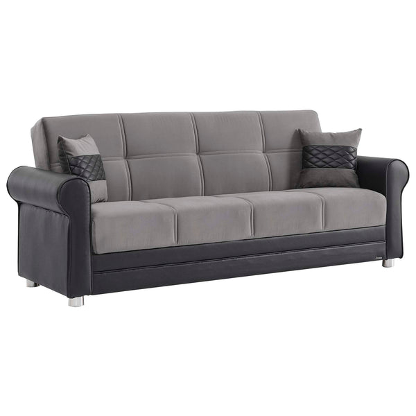 English Elm PrimeNest Ithara Collection Upholstered Convertible Sofabed with Storage, Click-Click Sleeper & Plush PU Padding Black,Gray B030P286485