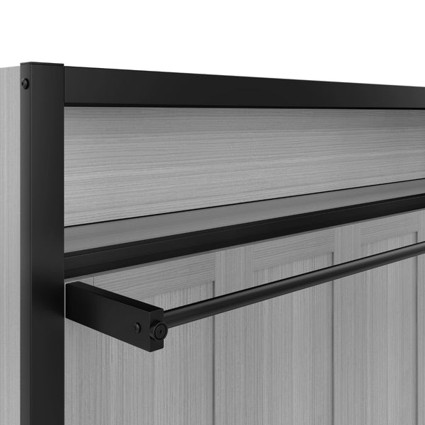 English Elm Twin Size Murphy Bed With Built-In Shelf – Space-Saving Metal Wall Bed For Efficient Living Areas W1580S00150-GIGA