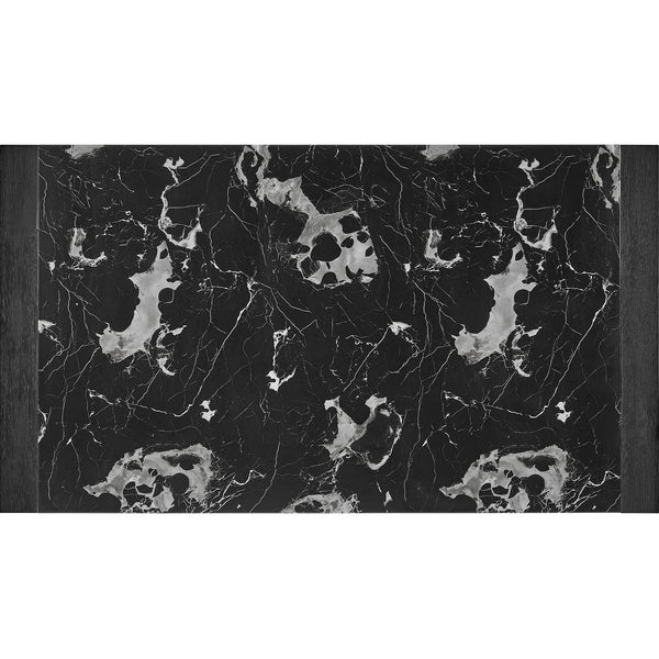 English Elm Black Faux Marble Dining Set with 4 Charcoal Padded Chairs, Solid Wood Frame, Sturdy Block Legs B201S00384