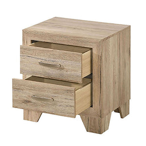 English Elm Natural 2-Drawer Nightstand with Dovetail Joints, Kenlin Glides & Tapered Wooden Legs — Stylish Stability B062P189250