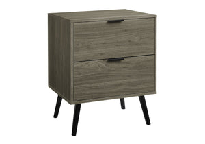 English Elm Accent Side Table Rustic Grey Laminate Compact Storage Cabinet Transitional Bedroom Grey B2710P461693