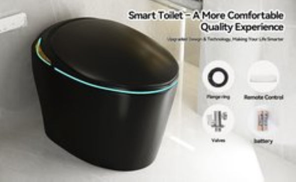 English Elm Unique Smart Toilet with Built in Bidet Auto Lid Foot Sensor and Warm Air Dryer W3133P384976