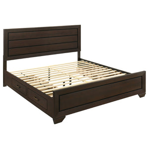 English Elm Carina Queen Bedroom Set Grey Oak Paneled Headboard Nickel Hardware Five Piece Brown B062S00761