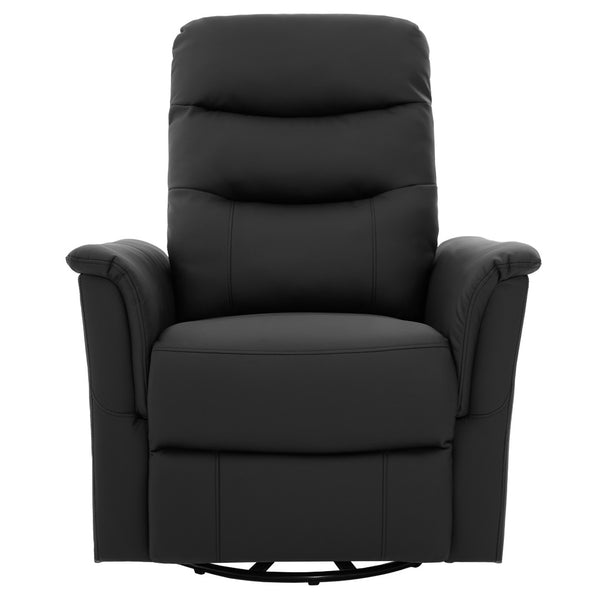 English Elm Manual Recliner Swivel Rocker Boucle Chair with 8-point Massage for Nursery or Living Room Black N763P363763B