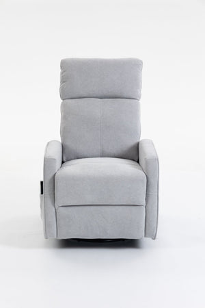 English Elm Short Plush Swivel Recliner Armchair with 360 Degree Rotation for Living Room Grey W547P437355