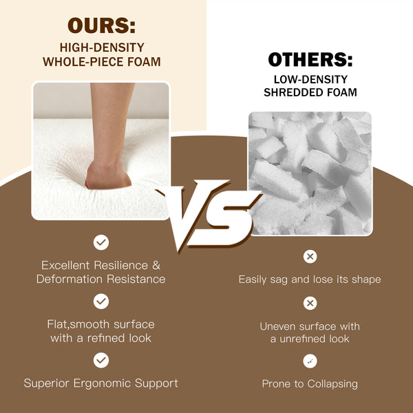 English Elm Modern Full Size Folding Sofa Bed with Teddy Fabric, Foam-Filled 15" Sleeper, 2 Pillows, No Assembly Required Beige+White W1885P272259