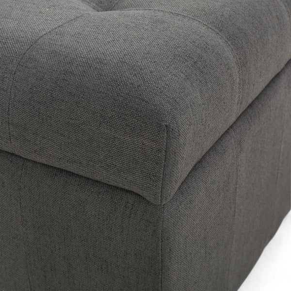 English Elm Upholstered Waffle Tufted Storage Ottoman with Birch Legs for Modern Living Rooms N757P377356E