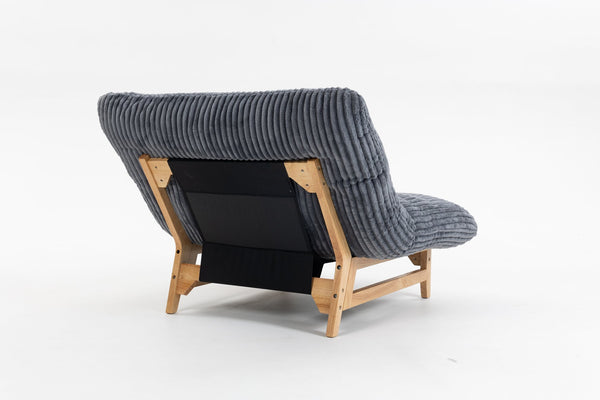 English Elm Bean bean bag chair with plush corduroy cover, ergonomic lumbar support, cloudlike sponge fill comfort DARK GREY W2530P365629