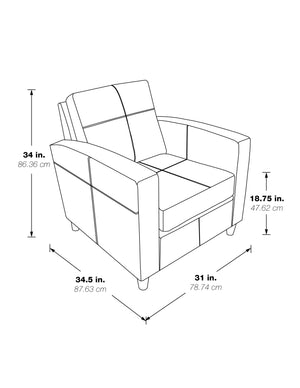 OSP Home Furnishings Venus Club Chair Charcoal