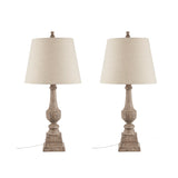 Martha Stewart Provencal MT Lily Pond 29"H Resin Table Lamp Set of 2 MT153-0073 Reclaimed Grey