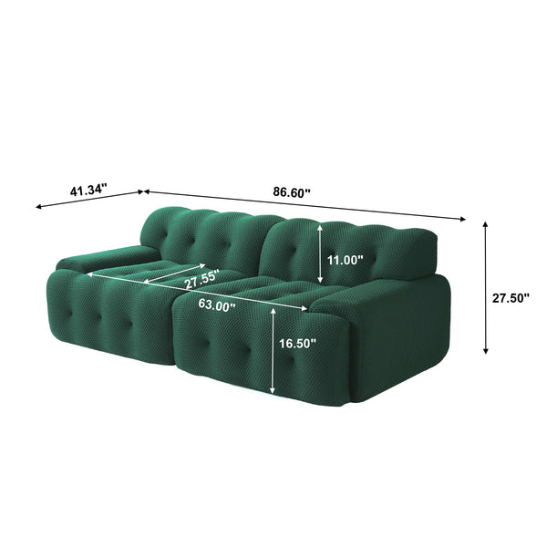 English Elm Bubble Sectional Sofa - Modern 3D-Knitted Loveseat For 2-3, Breathable Comfort & Stylish Design B341S00004