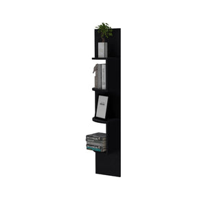 English Elm Rosebud Four Tier Corner Floating Shelf Unit for Minimalist Living Room Display B128P176176
