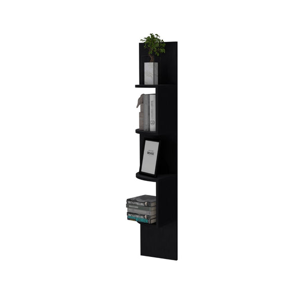 English Elm Rosebud Four Tier Corner Floating Shelf Unit for Minimalist Living Room Display B128P176176