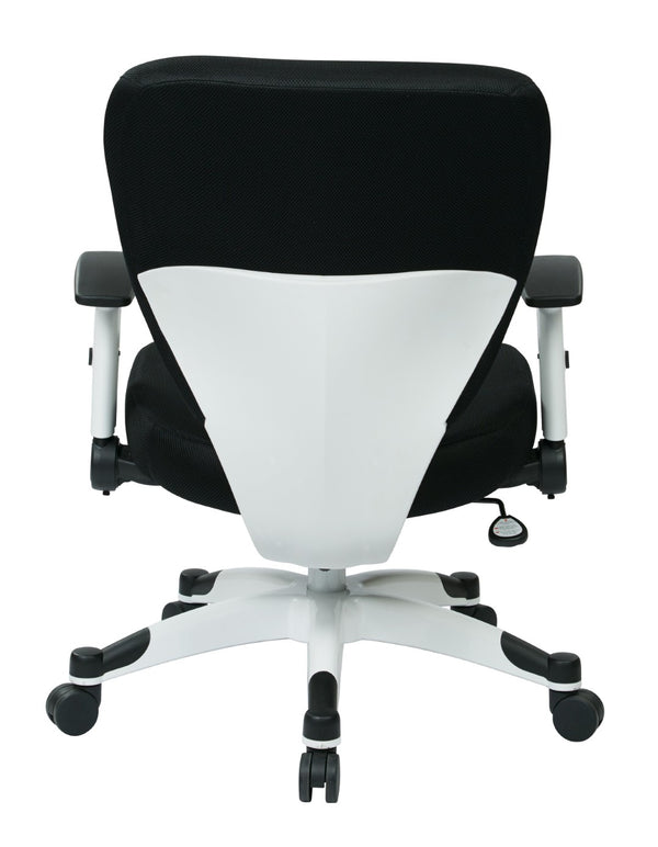 OSP Home Furnishings Padded Mesh Managers Chair with Lumbar Support Flip Arms and Pneumatic Height Control 5200W-3M