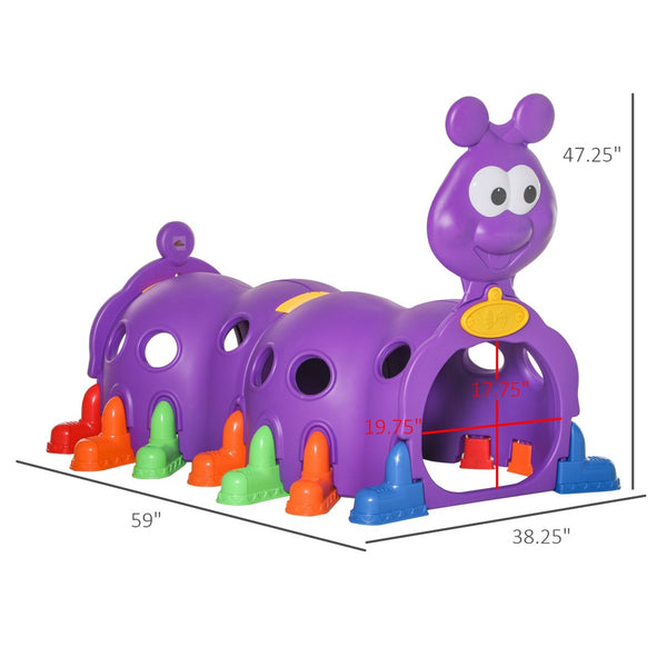 English Elm Qaba Caterpillar Crawl Tunnel Toddler Climbing Structure Hdpe Indoor Outdoor Play W2225P217341