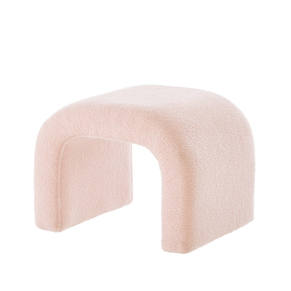 English Elm Set U-Shaped Modern Teddy Ottoman Bench Set of 3 — Versatile Entryway, Bedroom & Living Room Seating Pink W2186P282494