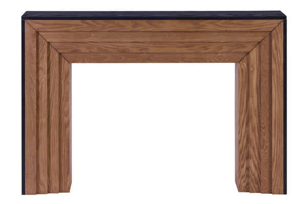 English Elm 47in Modern Wood Console Table Black+Natural — Two-Tone Entryway Sofa Table, Durable Rustic Style W3123P333722