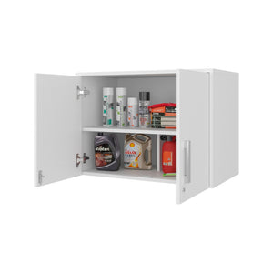 English Elm Danbury Wall Mounted Storage Cabinet White Melamine Two Compartments Utility Space B097P474287