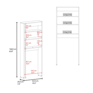 English Elm Bisbee Over-the-Toilet Bathroom Storage Cabinet with 2 Doors, 2 Open Shelves, White, Slim Design B128P287527