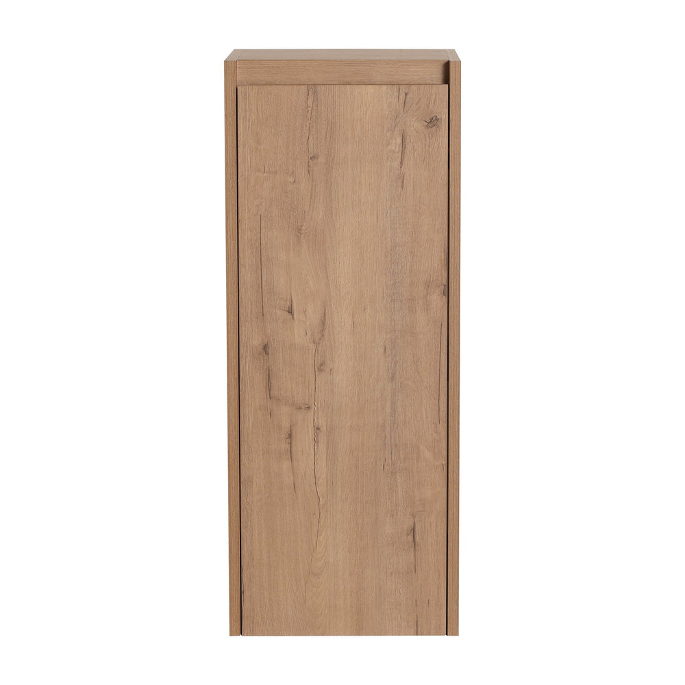 English Elm 12" Wall-Mounted Bathroom Side Cabinet with Soft-Close Hinges, Hidden Handle, Water-Resistant Finish W999P196498
