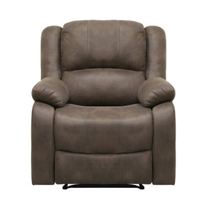 English Elm Modern Fairview Recliner Chair Plush Microfiber Manual Reclining Pillowtop Arms Solid Wood Frame Brown 35 L x 30.5 W x 26.5 H B011P188423