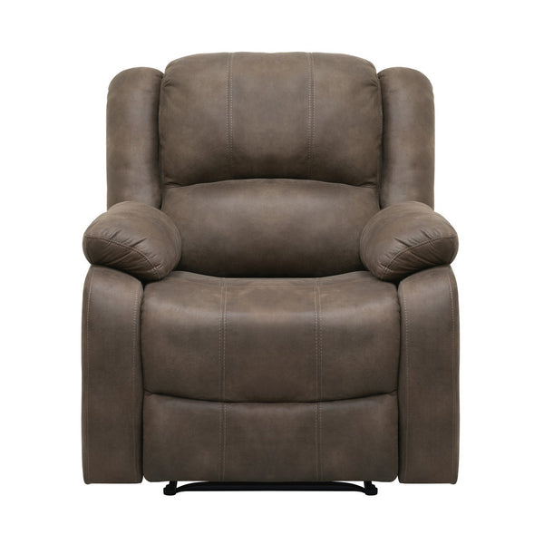 English Elm Modern Fairview Recliner Chair Plush Microfiber Manual Reclining Pillowtop Arms Solid Wood Frame Brown 35 L x 30.5 W x 26.5 H B011P188423