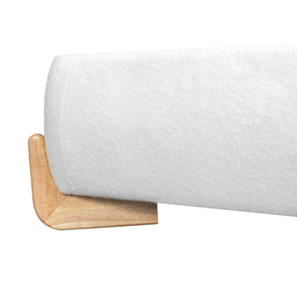 English Elm Christopher Knight Home® - Elegant Boucle Upholstered Bed Queen White — Luxurious, Durable Solid Wood Feet, 12-Slat Support System N769Q333728N