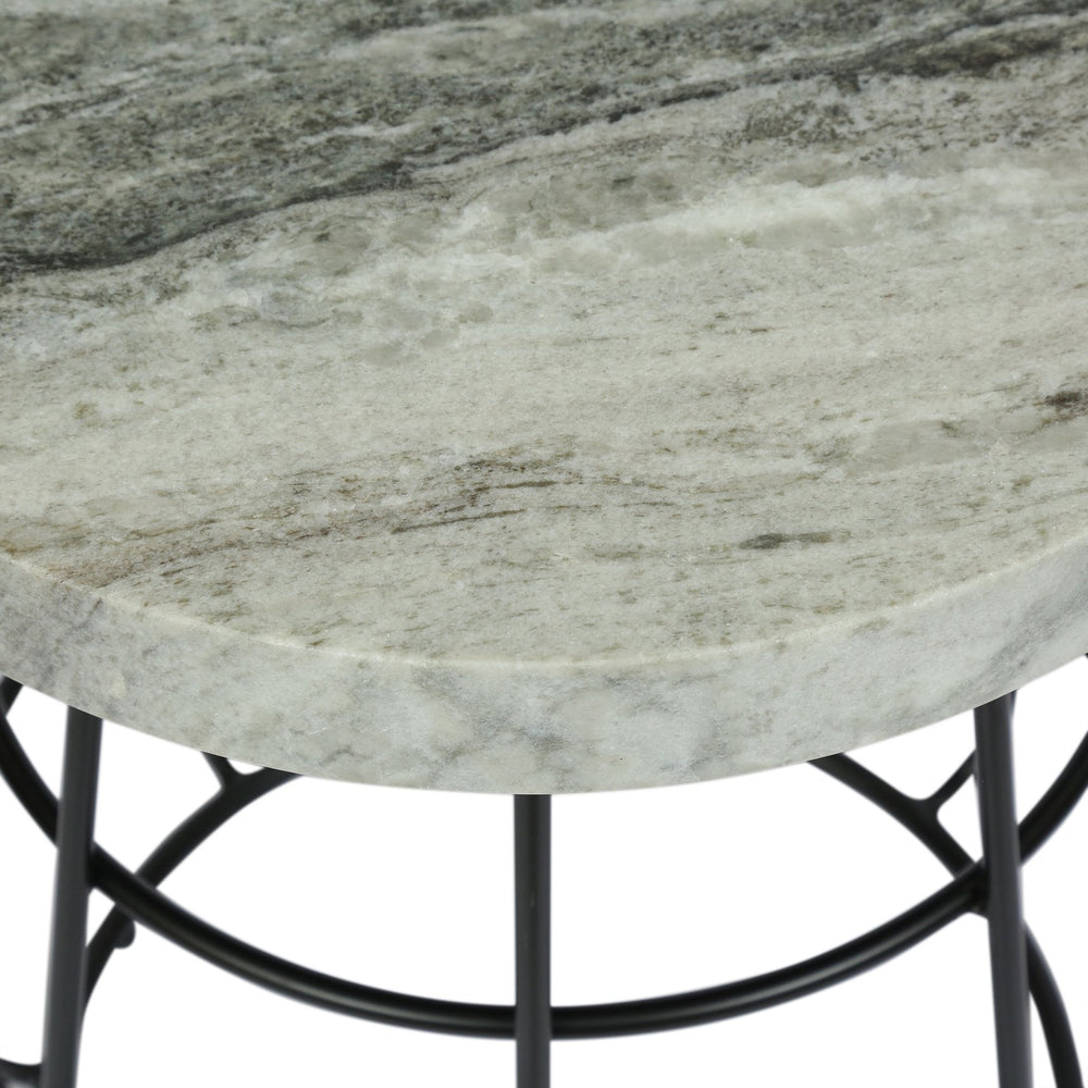 English Elm Christopher Knight Home® - Modern Marble Top Side Table with Hollow Iron Frame, Handcrafted Black & White Chic Accent, 18" H 71073.00
