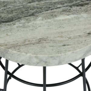 English Elm Christopher Knight Home® - Modern Marble Top Side Table with Hollow Iron Frame, Handcrafted Black & White Chic Accent, 18" H 71073.00