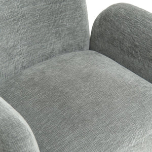 English Elm 360° 360 Swivel Accent Chair Plush Chenille Upholstered Circular Seat for Living Room Office Dark Grey W2901P463495