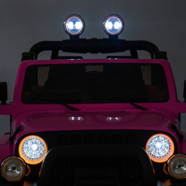 English Elm 24v Kids Electric Ride on Car with Parental Remote Rear Suspension and Bluetooth Audio Pink W1578P228744