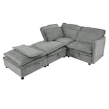 English Elm Double-Layer Cushion Modular Sofa, Freely Combinable, 4-Seater With Storage Function, Includes 4 Soft Cushions, Perfect For Living Rooms, Offices, and Apartments