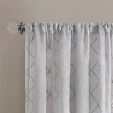 Madison Park Irina Transitional Diamond Sheer Window Curtain Panel MP40-1066 Grey