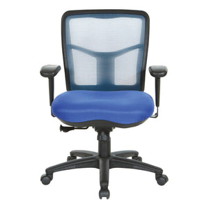 OSP Home Furnishings Blue Air Mist Ergonomic Mesh Office Chair with Lumbar Support and Synchro Tilt Control 92555-9278